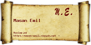 Masan Emil névjegykártya